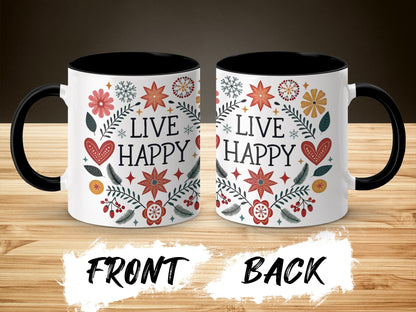 Live Happy Inspirational Statement Mug