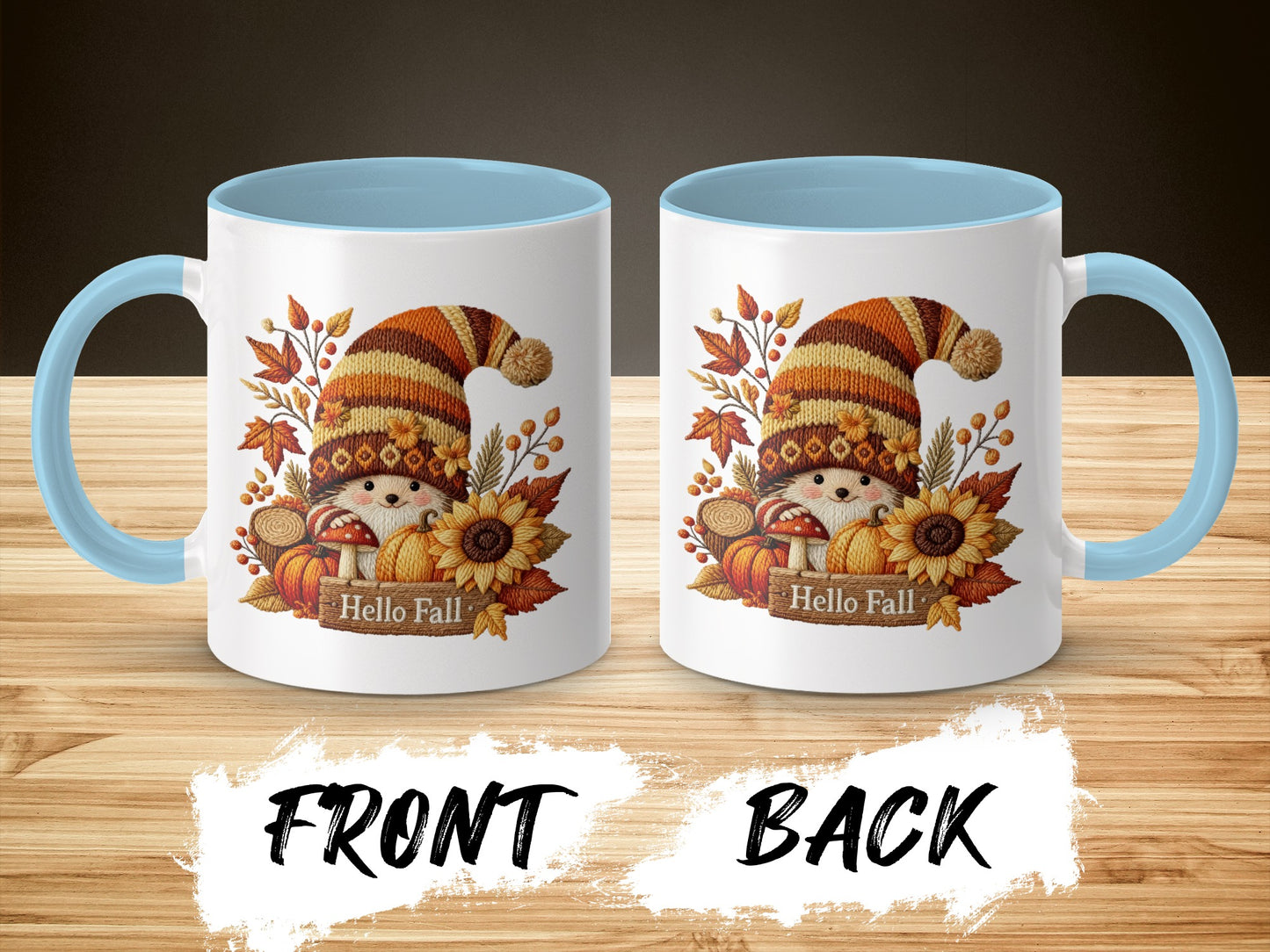 Hello Fall Funny Autumn Design Ceramic Mug