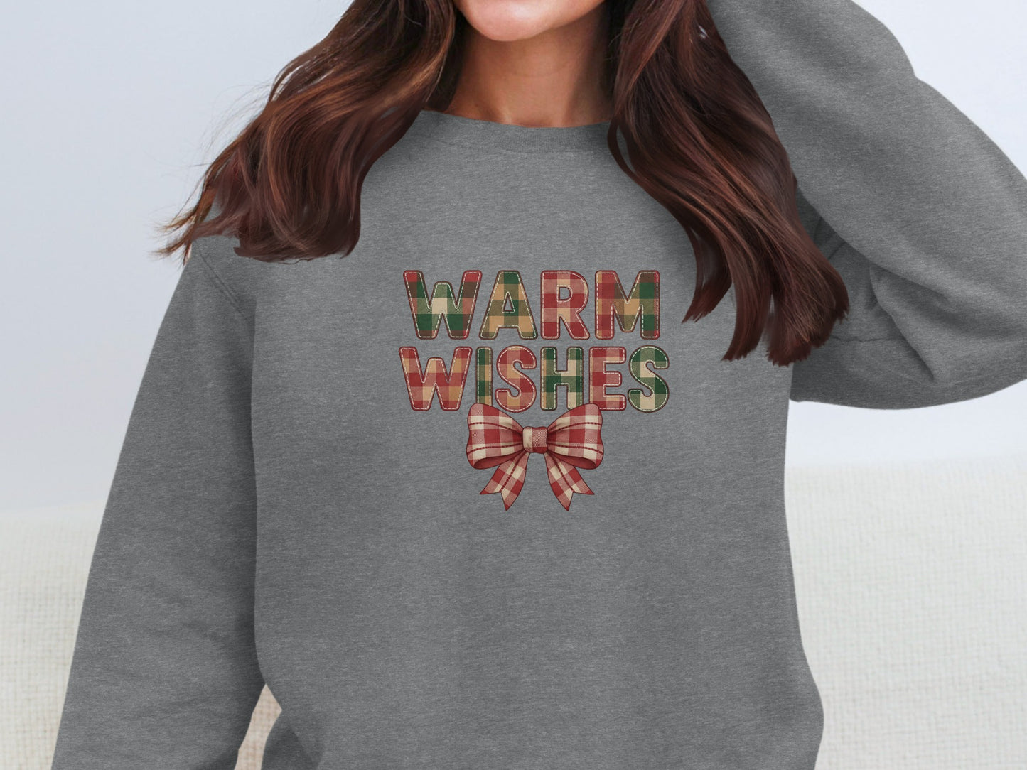 Warm Wishes Plaid Design Printed Casual Wear