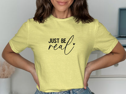 Just Be Real Heart Yellow Graphic T-Shirt product type