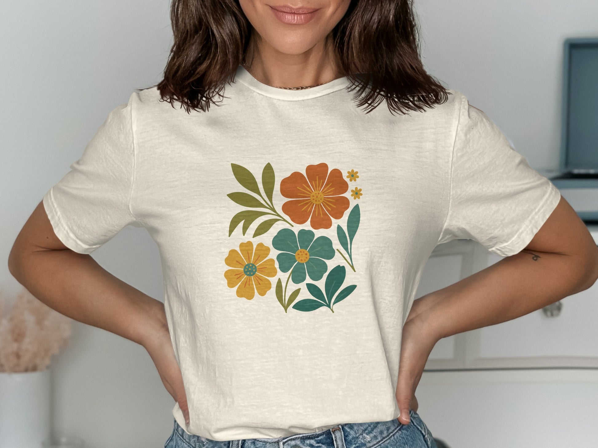 Floral Graphic Tee T-shirt Casual Fashion product