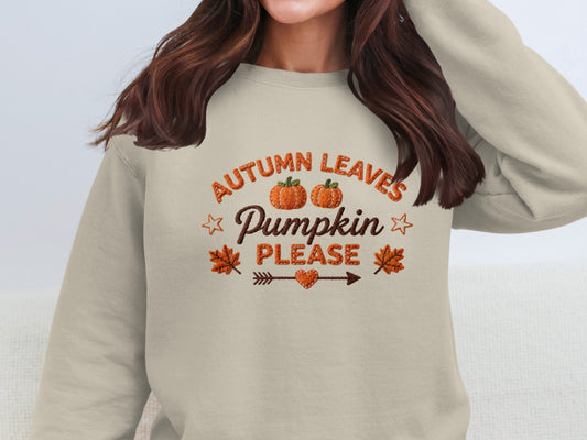 Autumn Leaves Pumpkin Please Sweatshirt