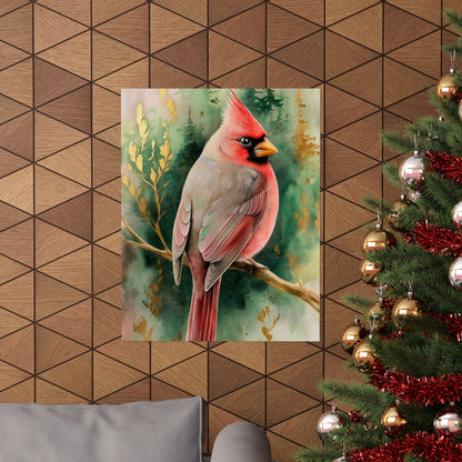 Cardinal With Pines Poster