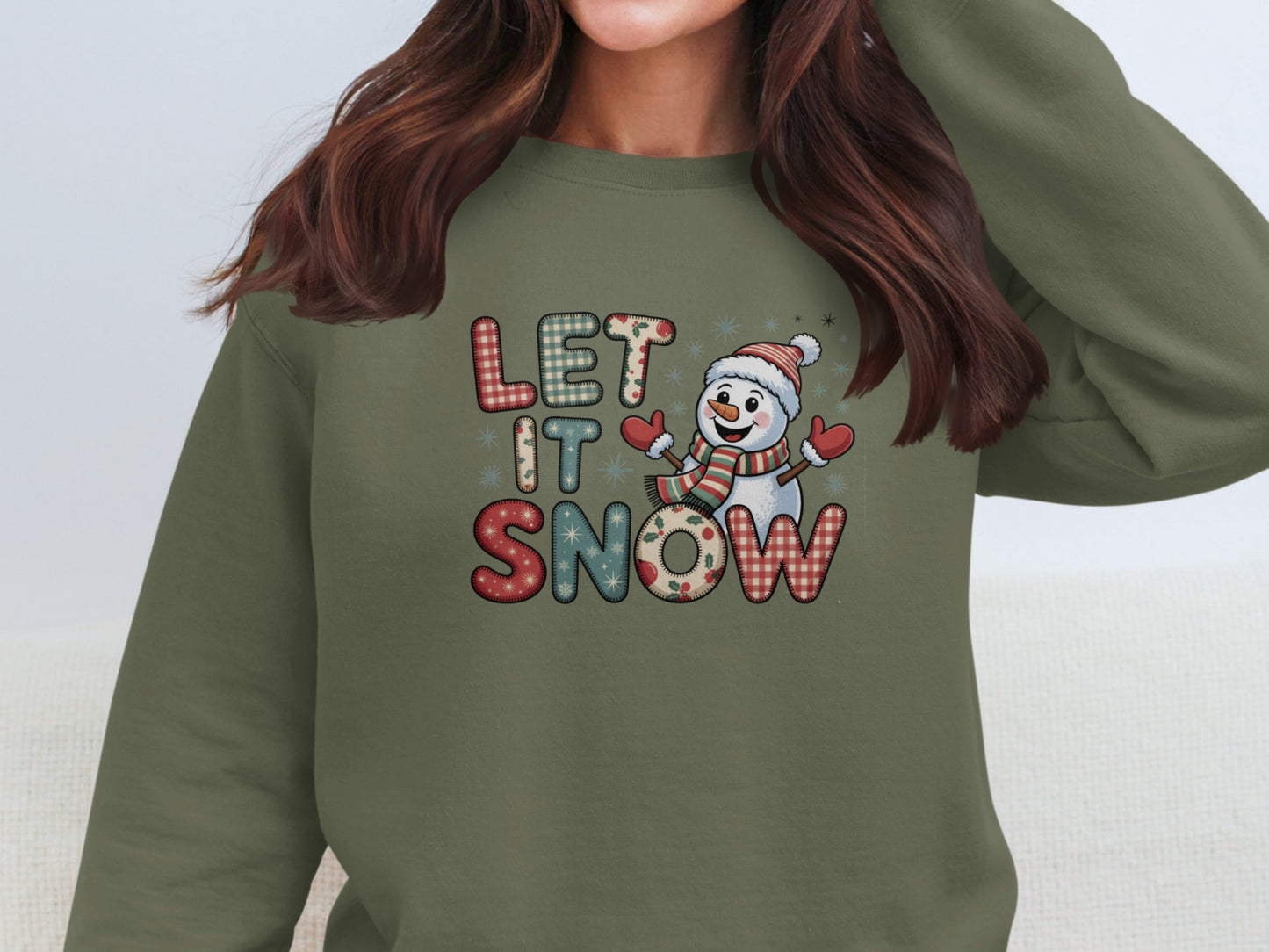Let It Snow Festive Snowman Design Sweatshirt