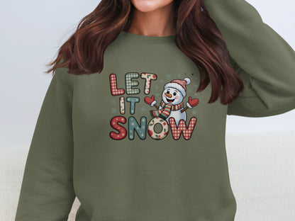 Let It Snow Festive Snowman Design Sweatshirt