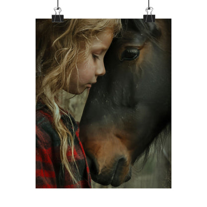 Girl With Horse Poster