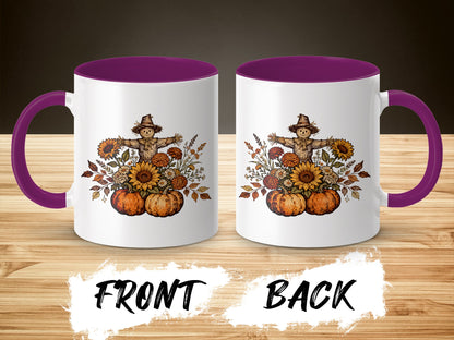 Autumn Harvest Scarecrow Design Front Back Mug