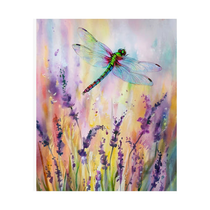 Flowers With Dragonfly Poster