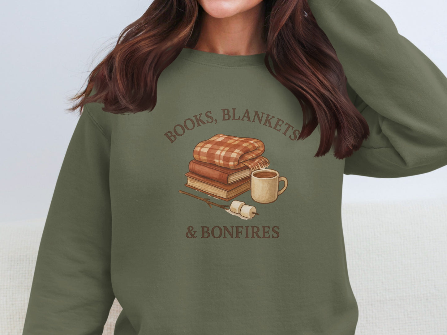 Cozy Books Blankets Bonfires Sweatshirt