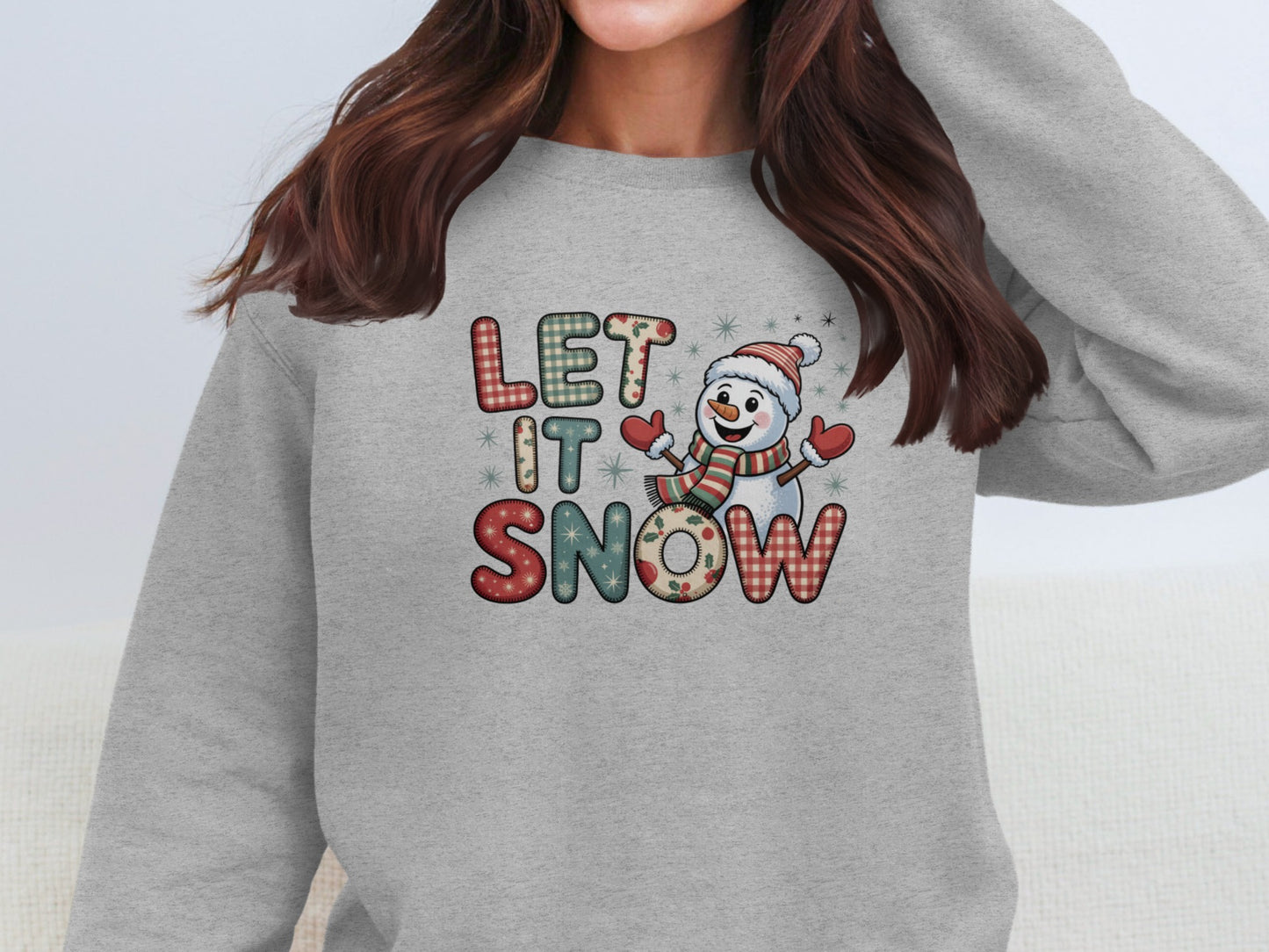Festive Let It Snow Snowman Winter Sweatshirt