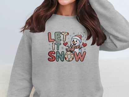 Festive Let It Snow Snowman Winter Sweatshirt