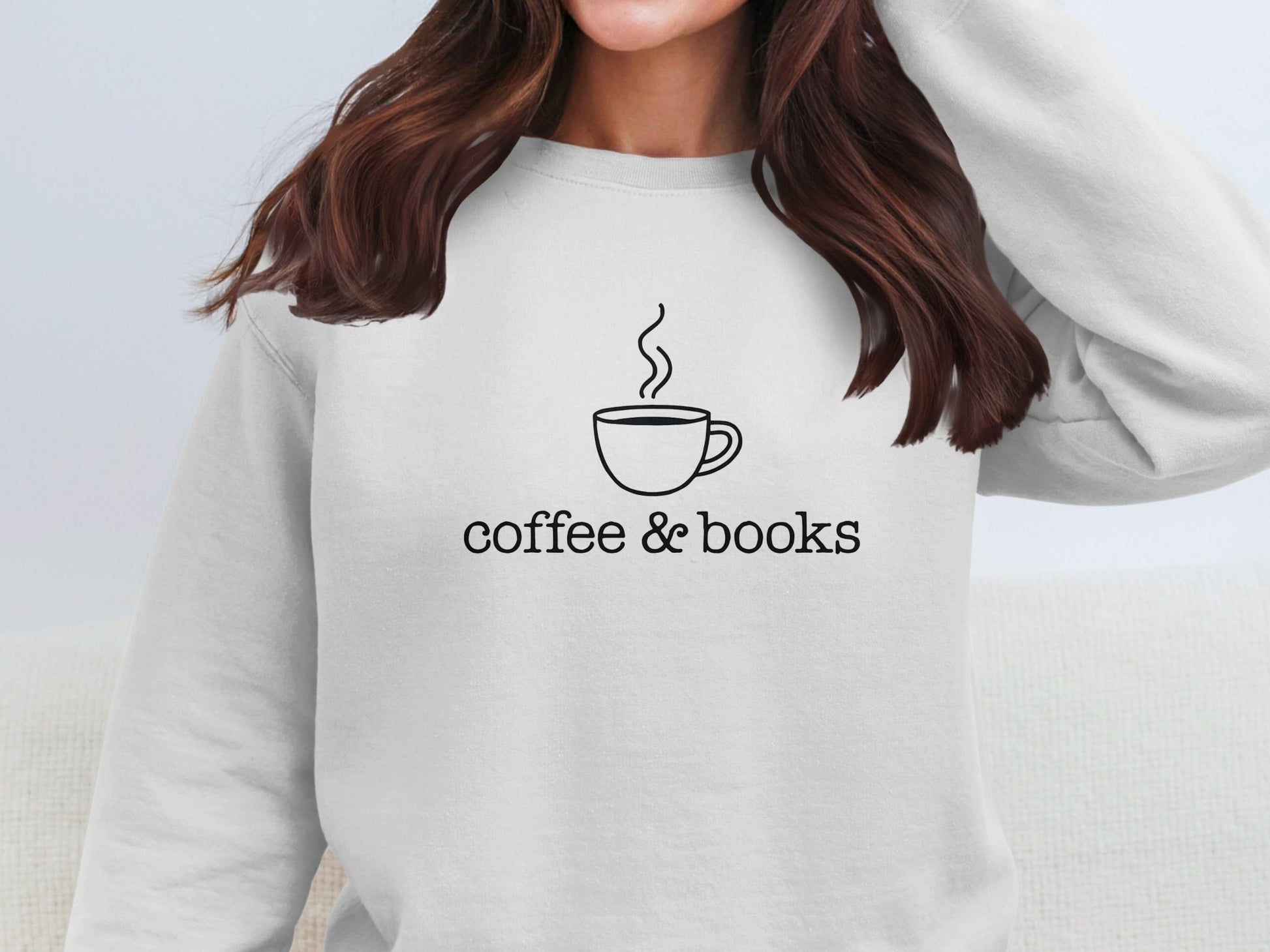 Cozy Coffee and Books Graphic Sweatshirt