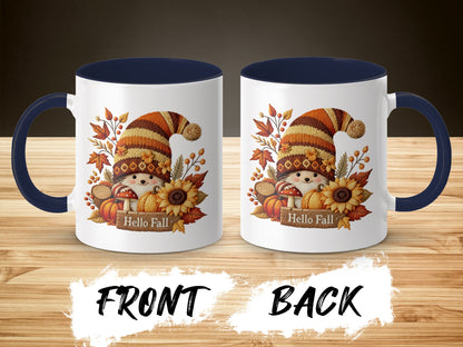 Cute Fall Gnome with Pumpkin Hello Fall Mug