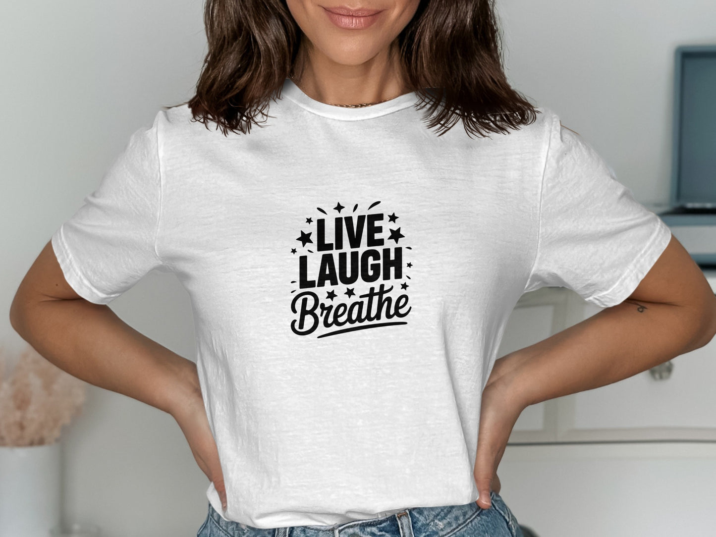 Live Laugh Breathe Inspirational Message Shirt product type