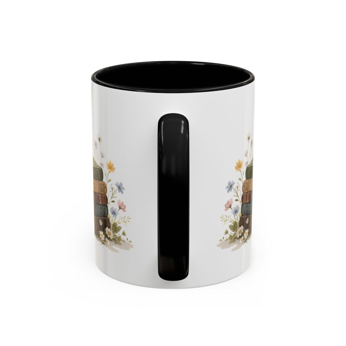 Vintage Floral Book Stack Design Coffee Mug Product