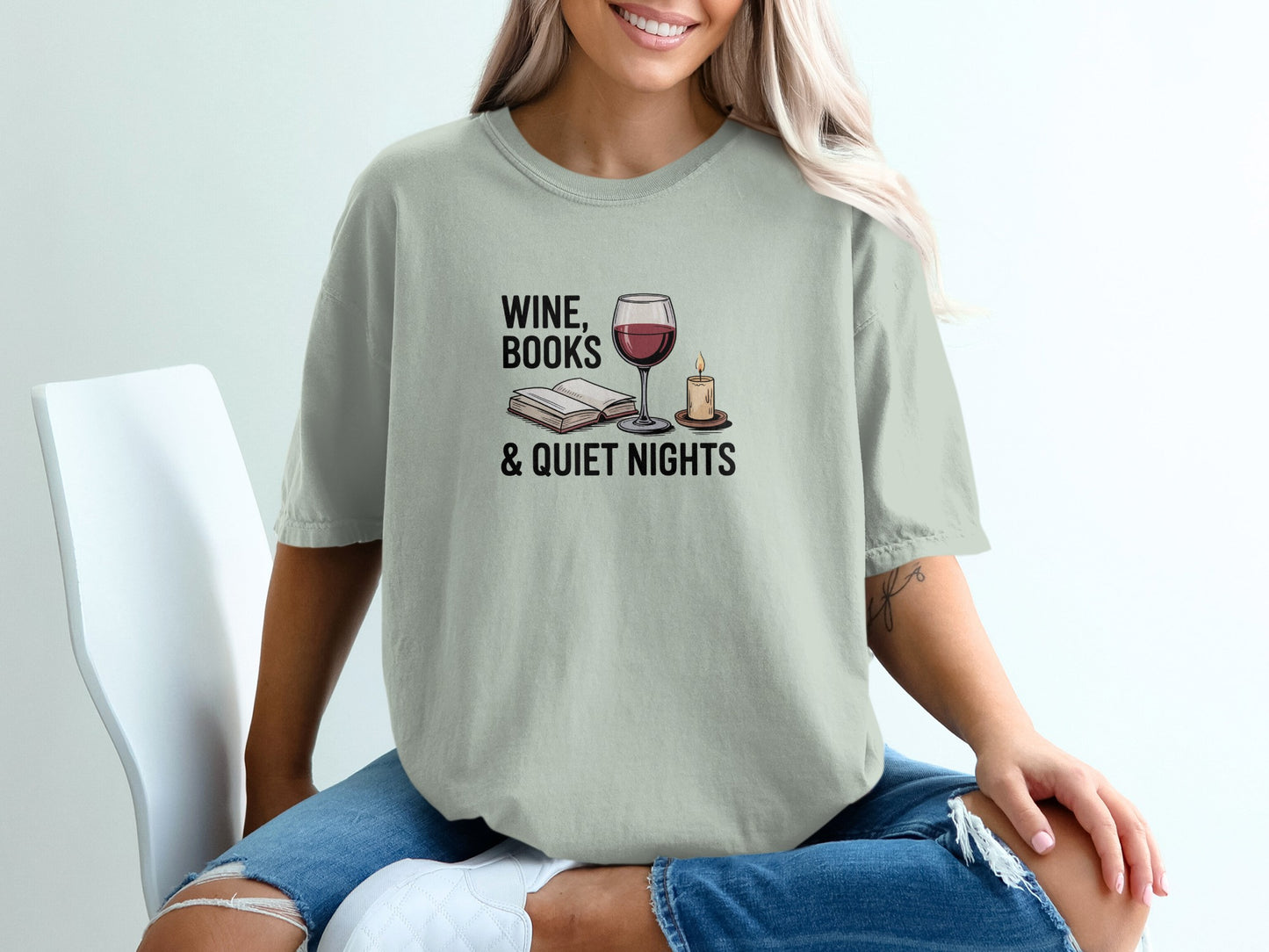 Wine Books and Quiet Nights T-Shirt product type