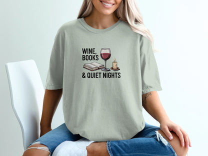 Wine Books and Quiet Nights T-Shirt product type