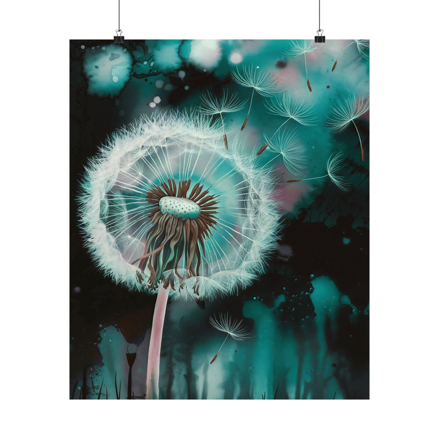Dandelion Seeds Blowing Away Poster
