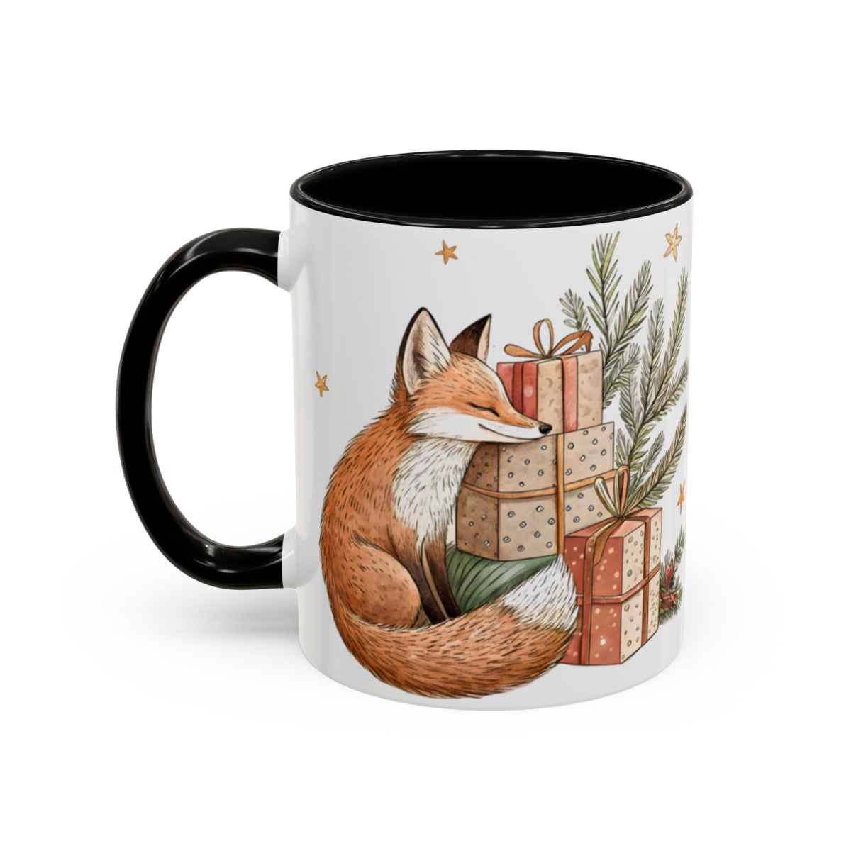 Fox With Christmas Gifts Holiday Mug