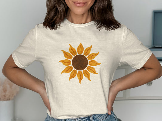 Casual Graphic Sunflower Design Tee Shirt product