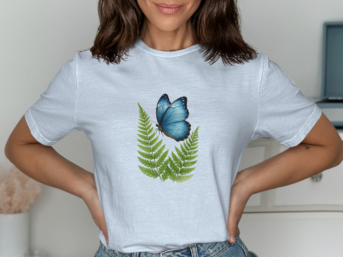Butterfly and Fern Design Graphic Tee product