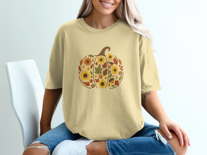 Fall Harvest Pumpkin T-Shirt Cheerful Autumn T-Shirt product type