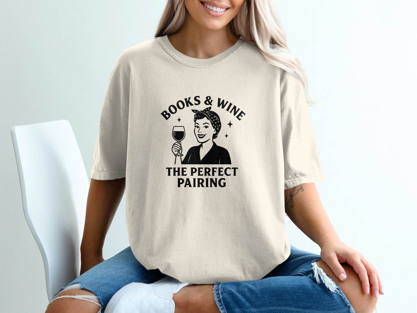 Books Wine The Perfect Pairing Graphic T-Shirt product type