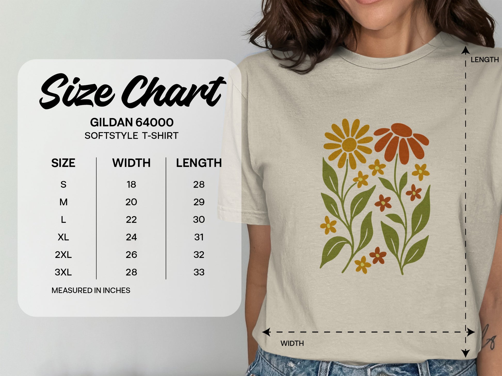 Floral Graphic Design Softstyle T-Shirt product