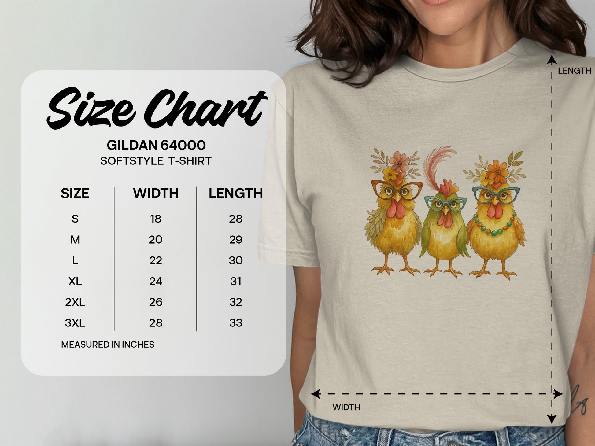 Quirky Chickens with Glasses Graphic Tee product