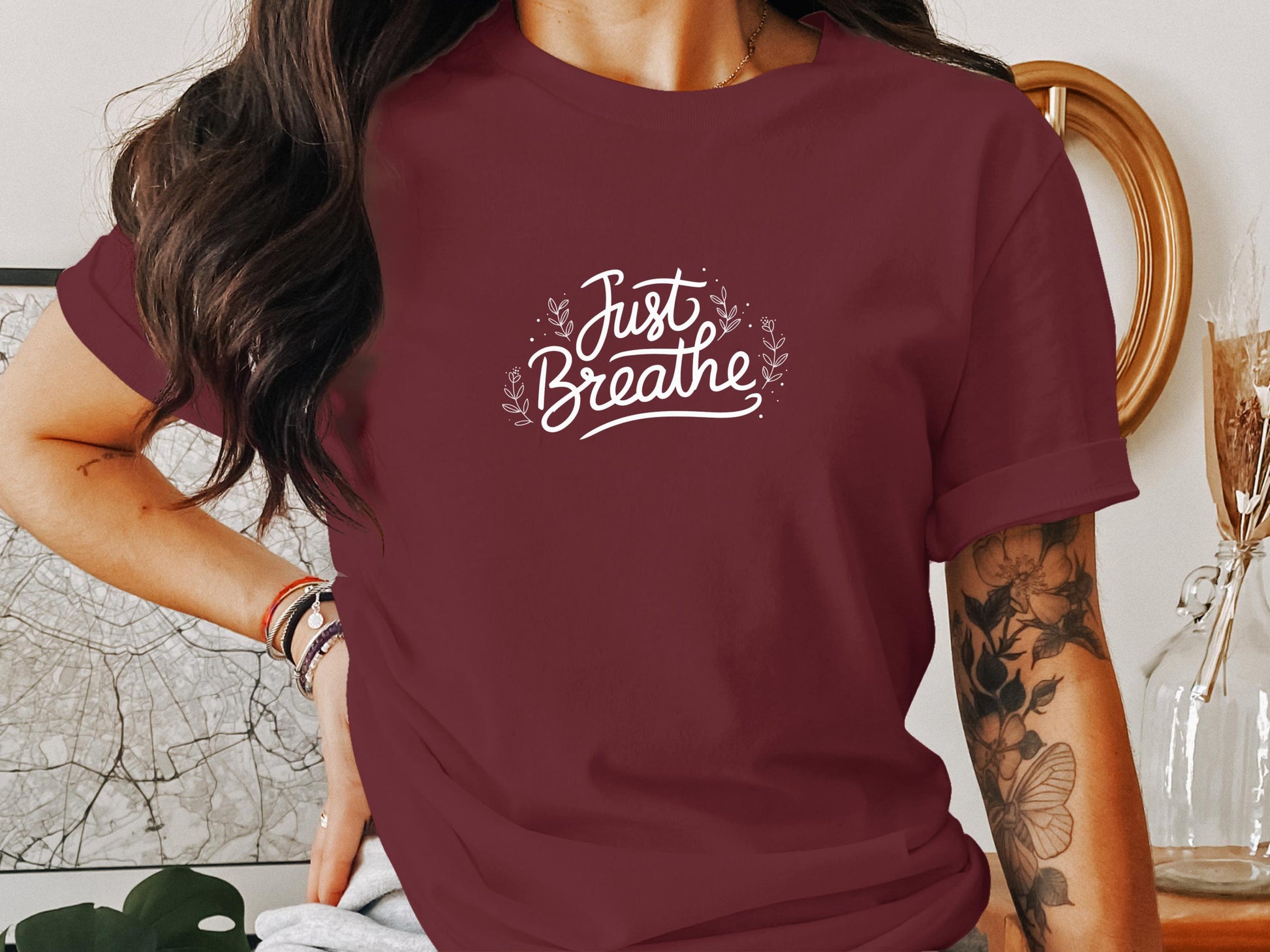 Just Breathe Graphic Tee Shirt Casual Product