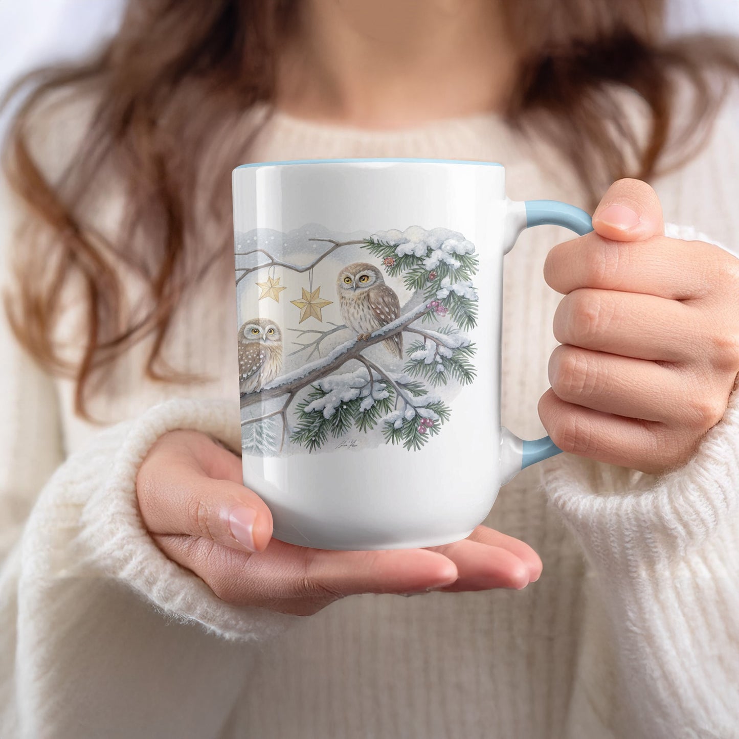 Snowy Owl Design Mug Perfect for Winter Mornings