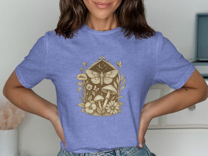 Whimsical Butterfly and Mushroom Graphic Tee product type