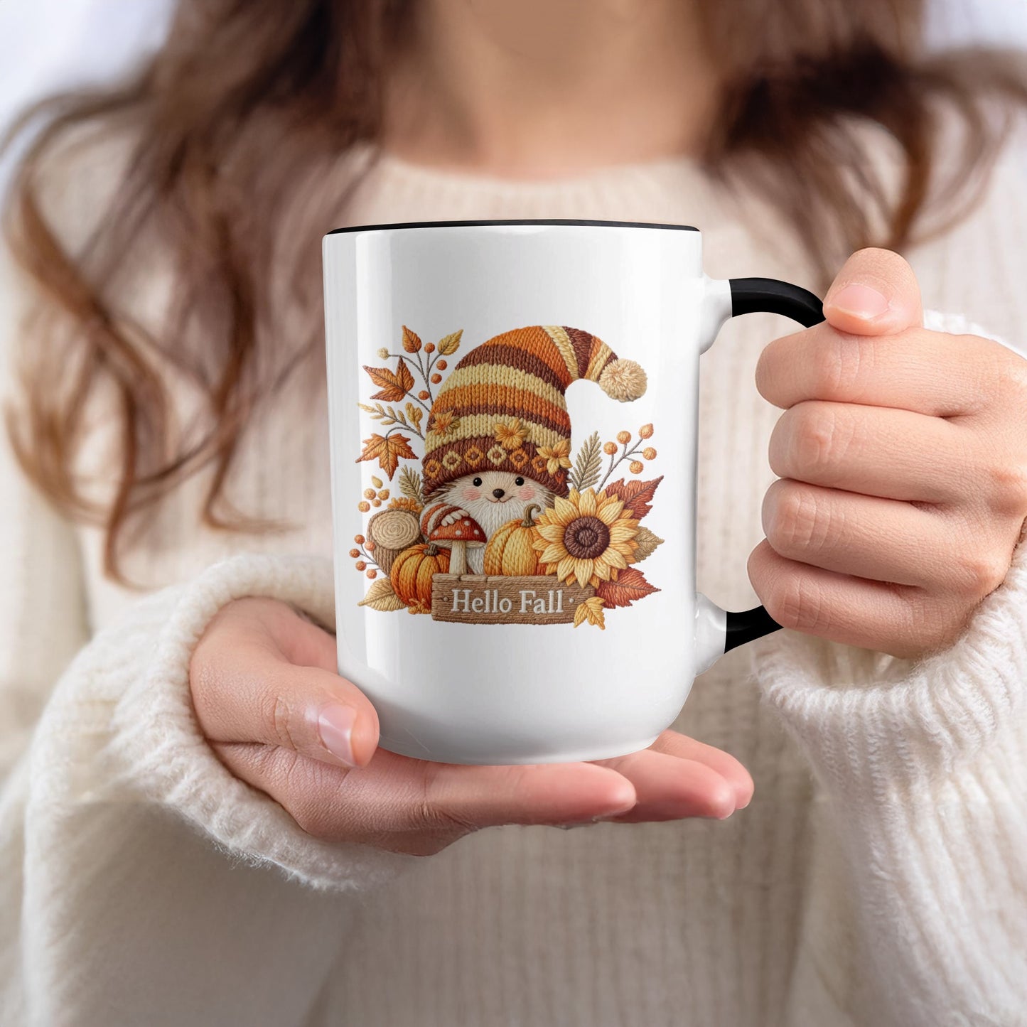 Cozy Autumn Gnome Mug with Seasonal Fall Design
