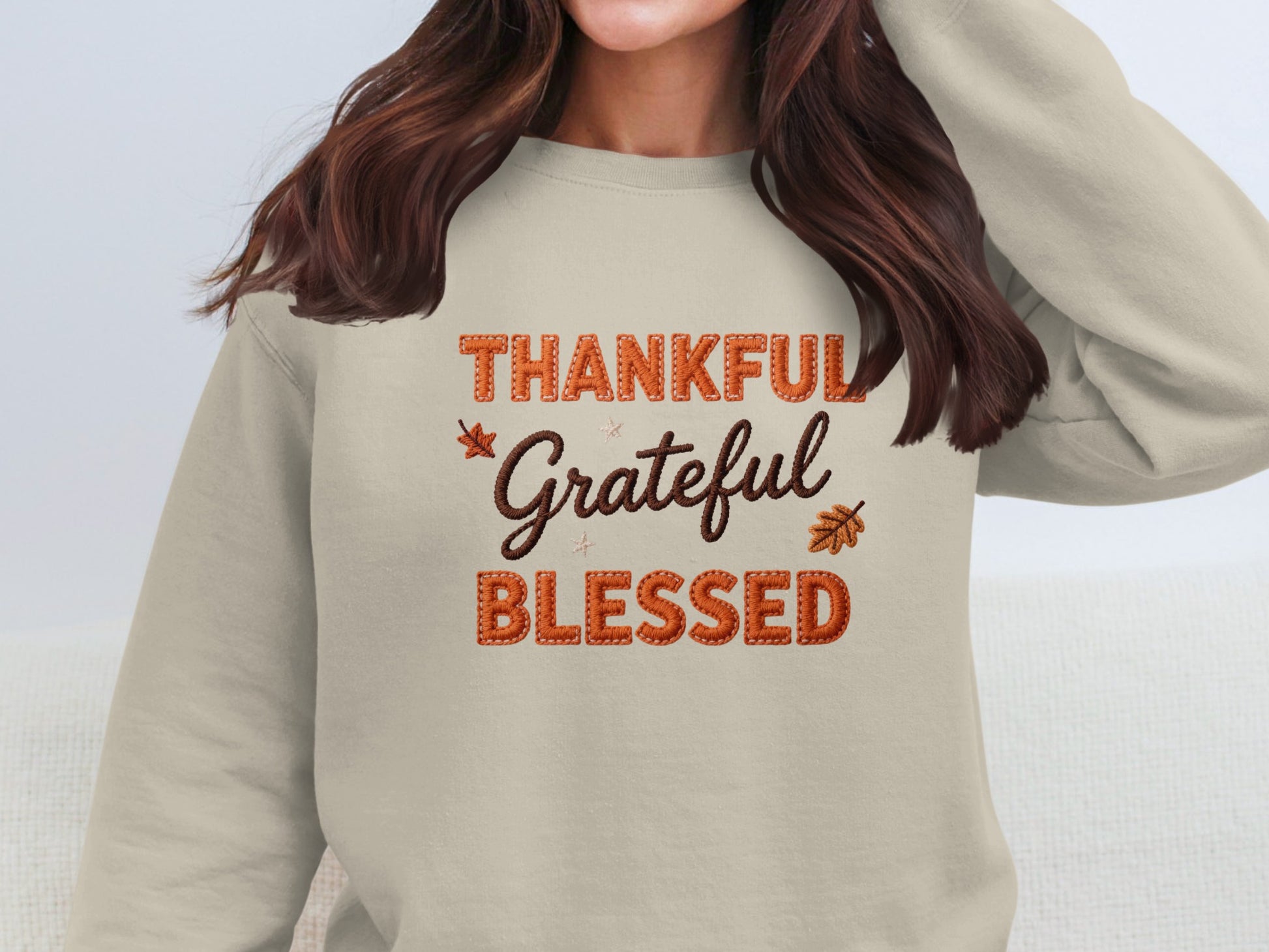 Thankful Grateful Blessed Autumn Sweatshirt Product