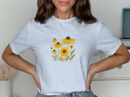 Floral Yellow Daisies Graphic Tee Shirt product