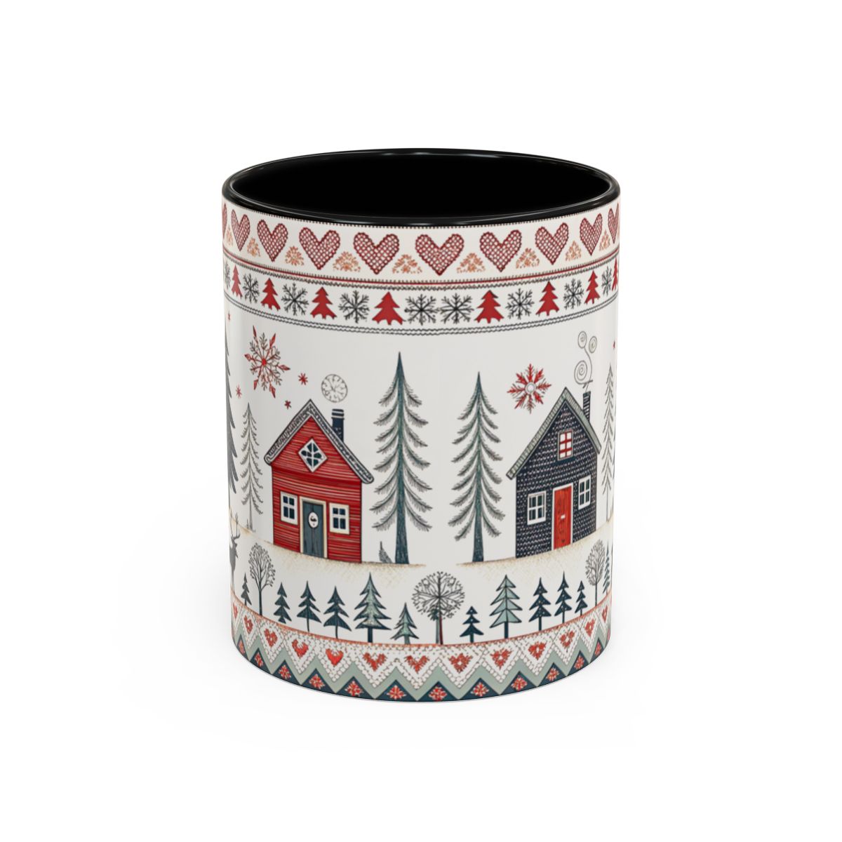 Festive Winter Village Scene Mug with Cozy Houses