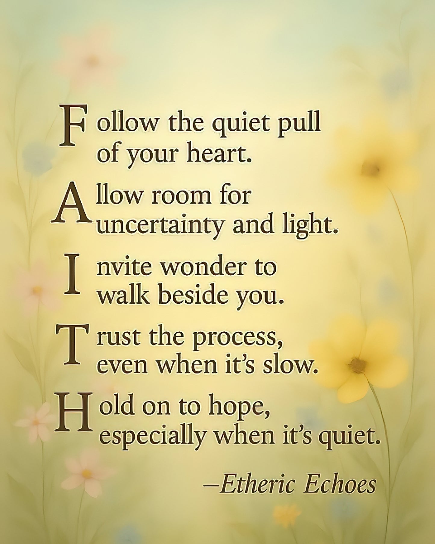 Faith Acrostic Poem Printable Wall Art Hope and Encouragement Digital Download