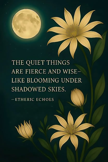 Moonlight Flower Quote Printable Wall Art Digital Download