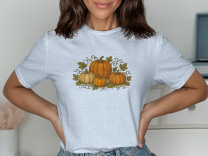 Festive Autumn Pumpkin Design Graphic T Shirt product