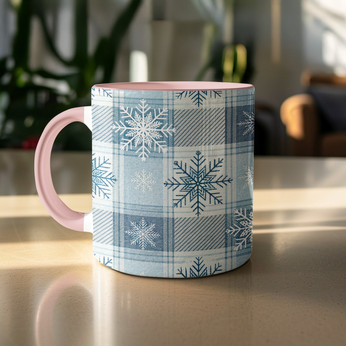 Snowflake Patterned Mug for Cozy Winter Beverages
