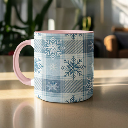 Snowflake Patterned Mug for Cozy Winter Beverages