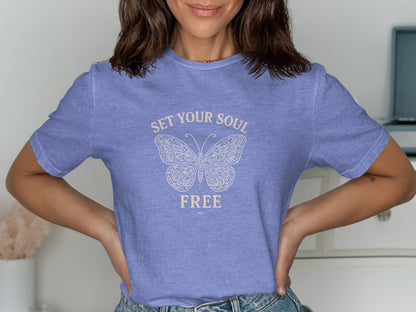Set Your Soul Free Butterfly Quote T-shirt product