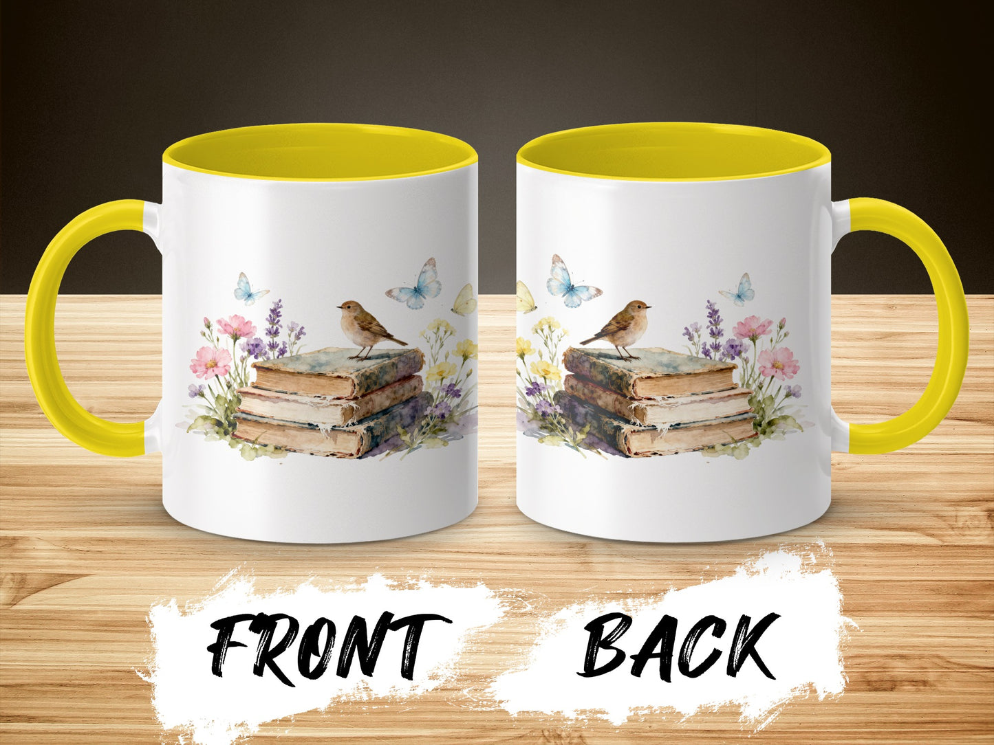 Beautiful Floral Books and Birds Mug product