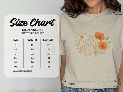 Floral Vintage Softstyle GILDAN 64000 Unisex T-Shirt product type