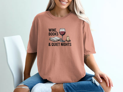 Wine Books and Quiet Nights Graphic T-Shirt product type