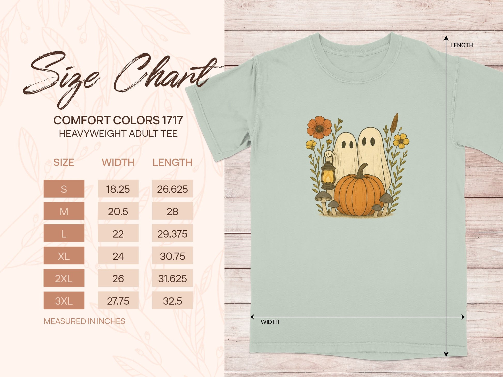 Whimsical Ghost and Pumpkin Themed Adult Tee product