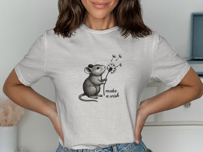 Adorable Mouse Make a Wish Graphic Tee product