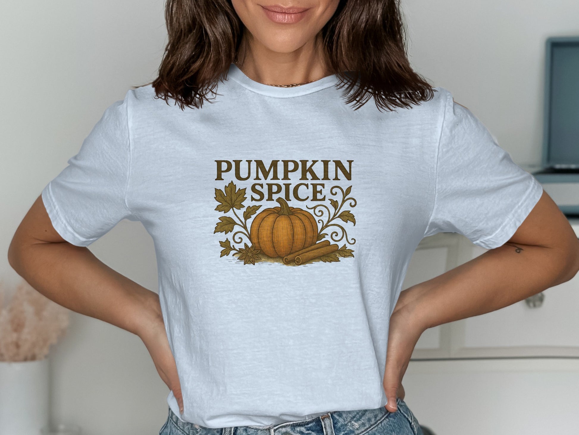 Pumpkin Spice Graphic Tee for a Stylish Product