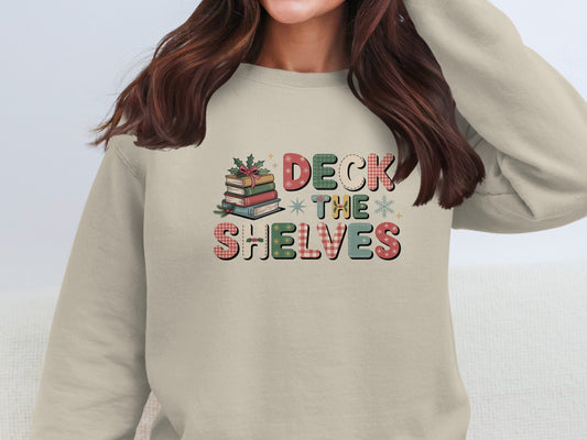 Festive Deck the Shelves Pullover Sweatshirt