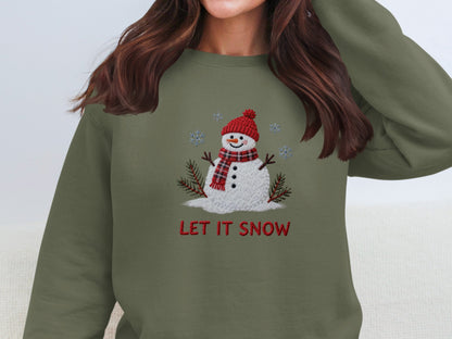 Let It Snow Snowman Design Long Sleeve